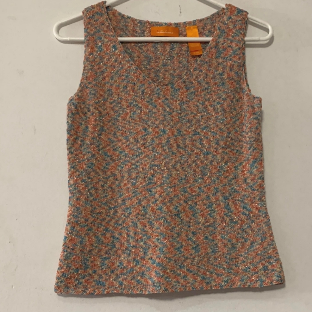 🐦- Intuitions sz Med Peach Speckled Sleeveless Top